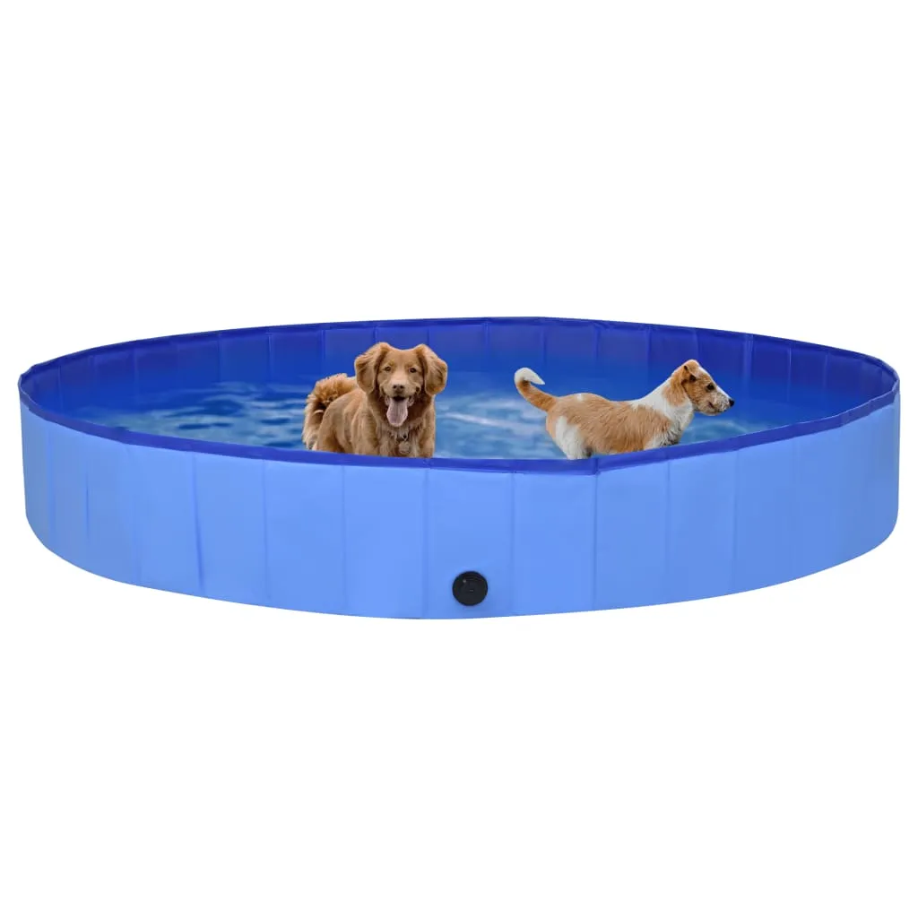 Foldable Dog Swimming Pool Blue 300x40 cm PVC