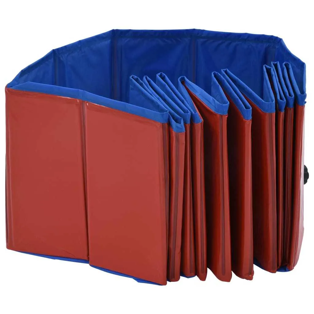 Foldable Dog Swimming Pool Red 120x30 cm PVC