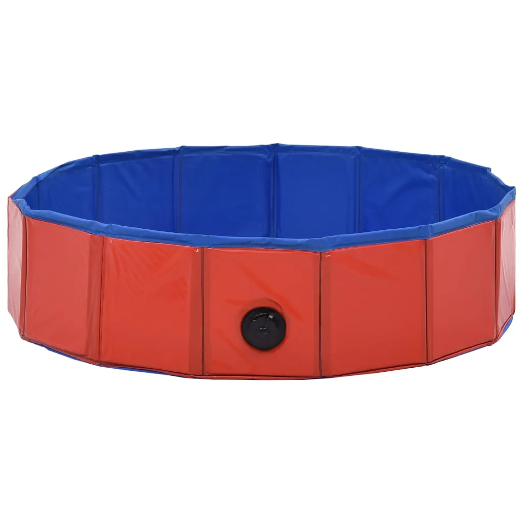 Foldable Dog Swimming Pool Red 80x20 cm PVC