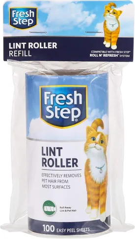 Fresh Step for Pets Roll N' Refresh Lint Rollers for Pet Hair- 1 Roll/100 Sheets for Reusable Lint Rollers for Pet Hair| Extra Sticky Lint Roller Sheets for Pet Hair