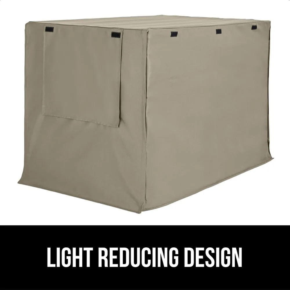 GORILLA GRIP Dog Crate Covers Compatible with Amazon Basics Dog Crates, All Sides Open, Privacy Cover Fits 42" Wire Kennel, Breathable Mesh Windows, Light Reducing Puppy Training Cage Topper, Taupe