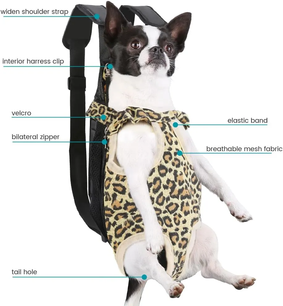 Inspack Dog Cat Backpack Carrier, Dog Carrier Comfortable for Small Medium Dogs, Pet Dog Front Chest Carriers Backpacks, Puppy Carrier Sling Backpack, Holder Papoose for Baby Cat BodySmall Size