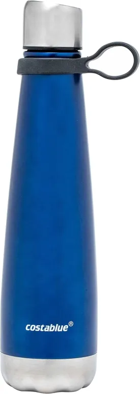 Insulated Water Bottle - On-The-Go Refillable Stainless Steel Water Bottles For Adults, Reusable Thermos Travel Tumbler With Leak-proof Lid For Hot & Cold Beverages (17Oz. Blue)