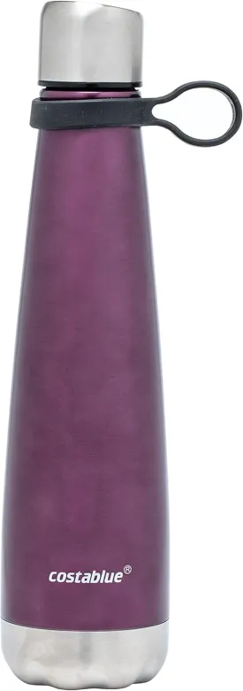 Insulated Water Bottle - On-The-Go Refillable Stainless Steel Water Bottles For Adults, Reusable Thermos Travel Tumbler With Leak-proof Lid For Hot & Cold Beverages (17Oz. Purple)