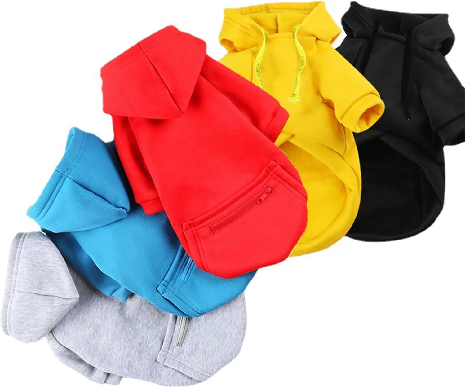 Jecikelon Pet Dog Cold Weather Coat with Pocket Winter Dog Hoodie Warm Puppy Clothes for Small Dogs Chihuahua Clothing (X-Small, Y02-Red)