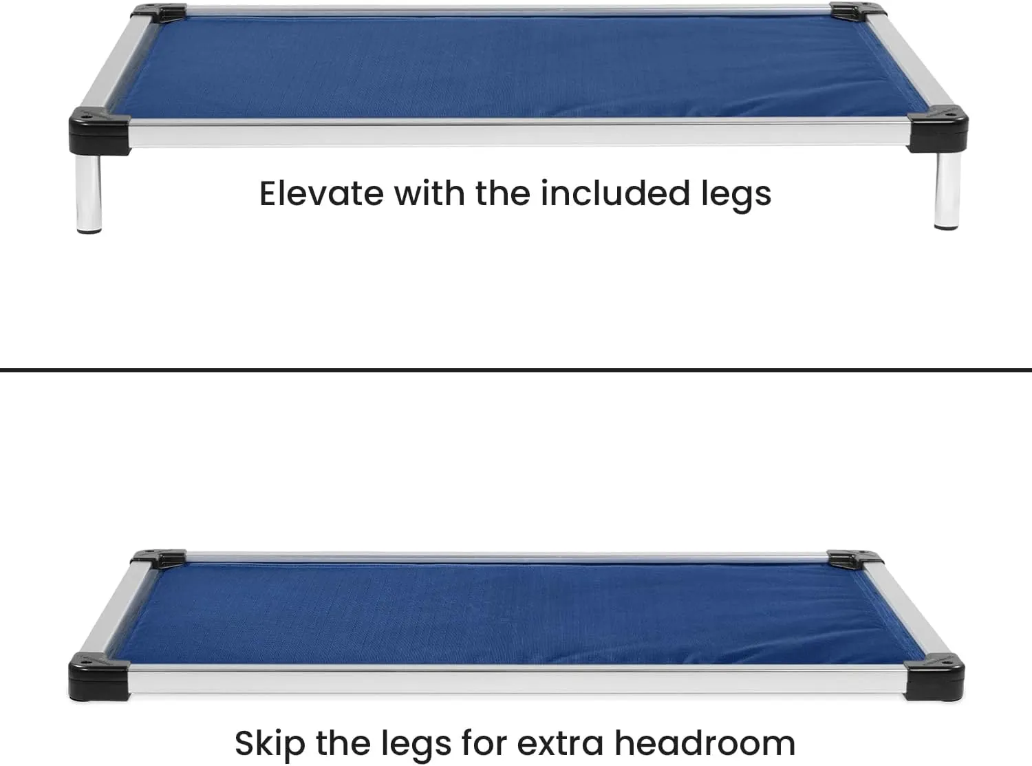 K9 Ballistics Chew Proof Armored Padded Dog Crate Bed, Virtually Indestructible, Legs Included (Blue Quartz, Small (29" L x 18" W x 4.5" H))