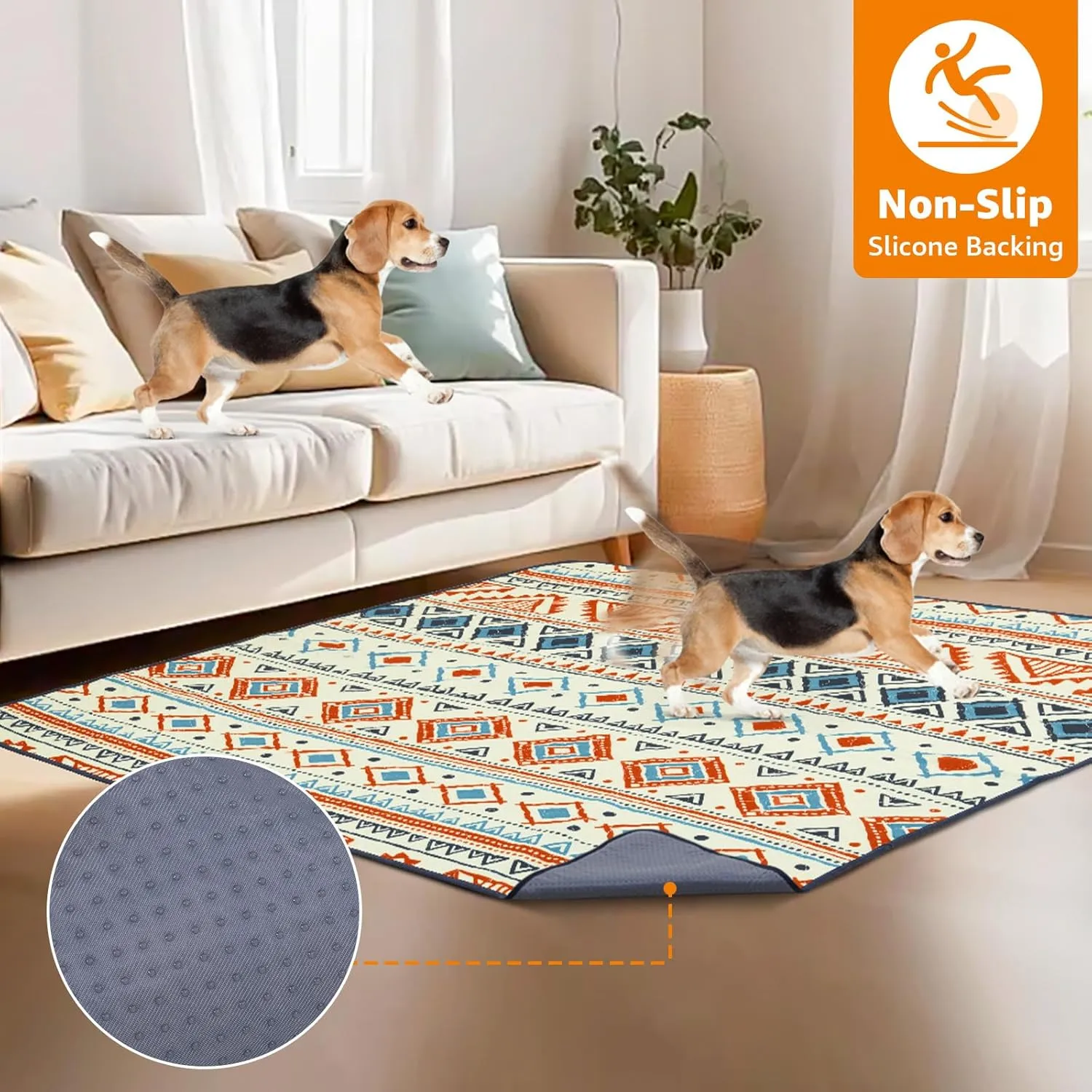 LOOBANI Washable Pee Pads for Dogs: 2 Pack Reusable Puppy Pads Waterproof 18"x24", Super Absorbent Whelping Pad, Leak-Proof & Non-Slip Dog Training Pads for Floor, Playpen, Crate, Couch, Bed (Beige)