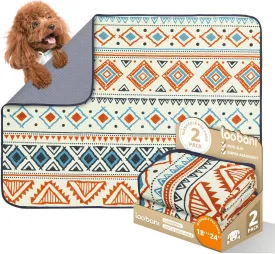 LOOBANI Washable Pee Pads for Dogs: 2 Pack Reusable Puppy Pads Waterproof 18"x24", Super Absorbent Whelping Pad, Leak-Proof & Non-Slip Dog Training Pads for Floor, Playpen, Crate, Couch, Bed (Beige)