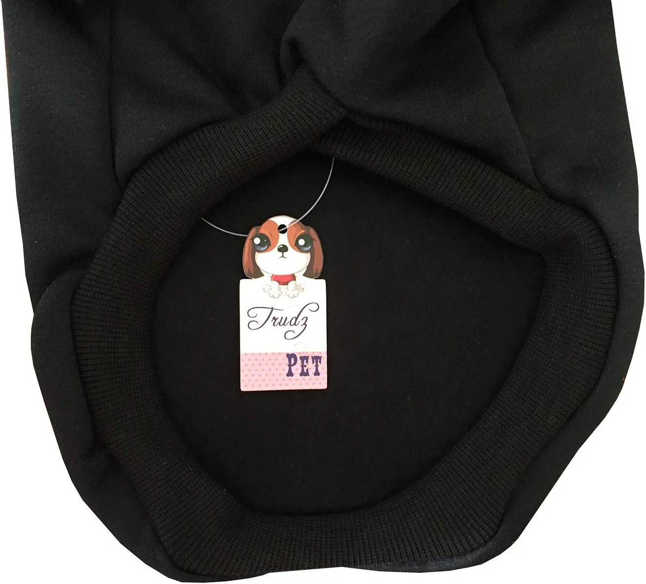 Love Me Fleece Dog Hoodie - Warm Cotton Grooming Sweater for Small, Medium & Large Dogs & Cats - Black S