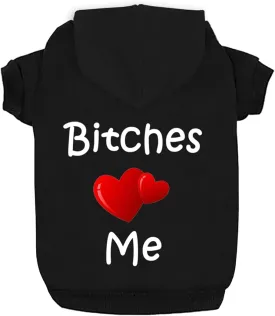 Love Me Fleece Dog Hoodie - Warm Cotton Grooming Sweater for Small, Medium & Large Dogs & Cats - Black S