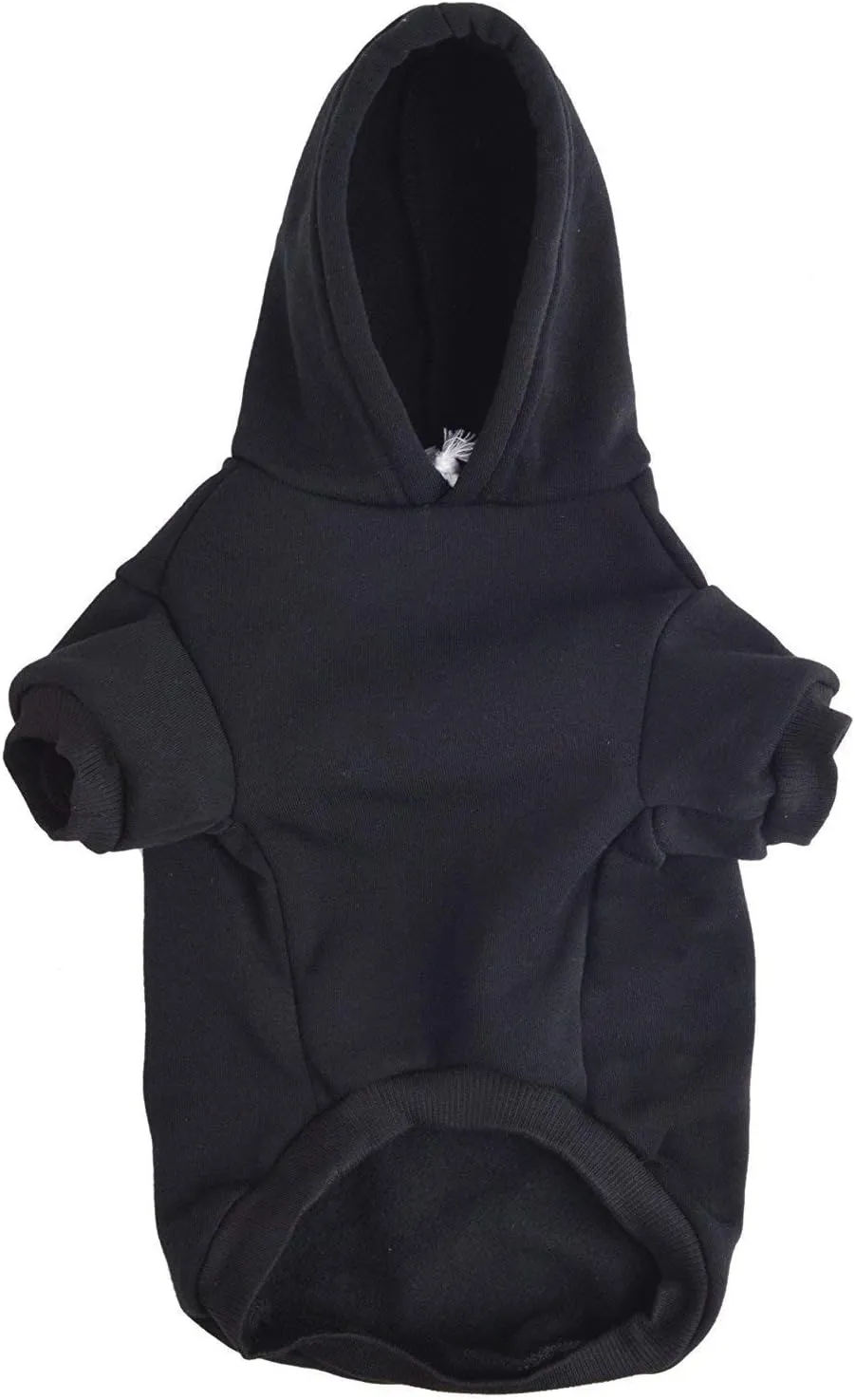 Love Me Fleece Dog Hoodie - Warm Cotton Grooming Sweater for Small, Medium & Large Dogs & Cats - Black S