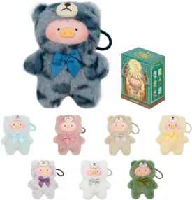 Lulu The Piggy Blind Box-6PCS Vintage Teddy Shop Series Plush Keychain Blind Boxes Figures Vinyl Face Cute Stuffed Animals Mystery Box Collectibles Toy Home Decoration Holiday Birthday Gift, Whole Set