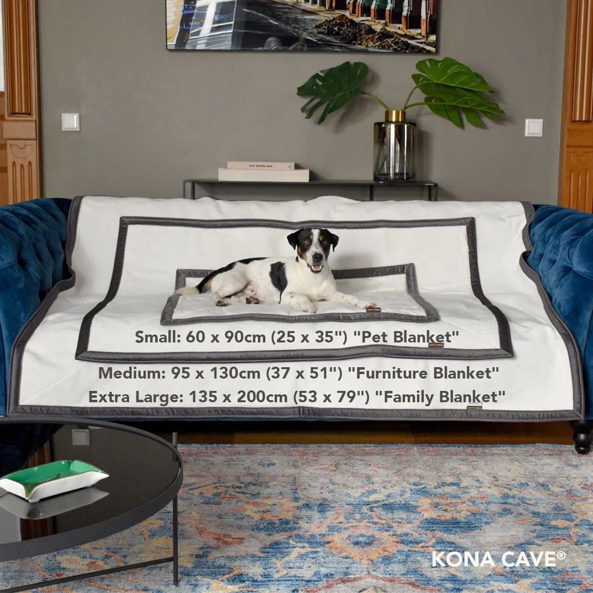 Luxury Weighted Pet Blanket - Graphite Grey Velvet with Faux Fur