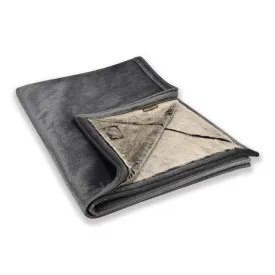 Luxury Weighted Pet Blanket - Graphite Grey Velvet with Faux Fur