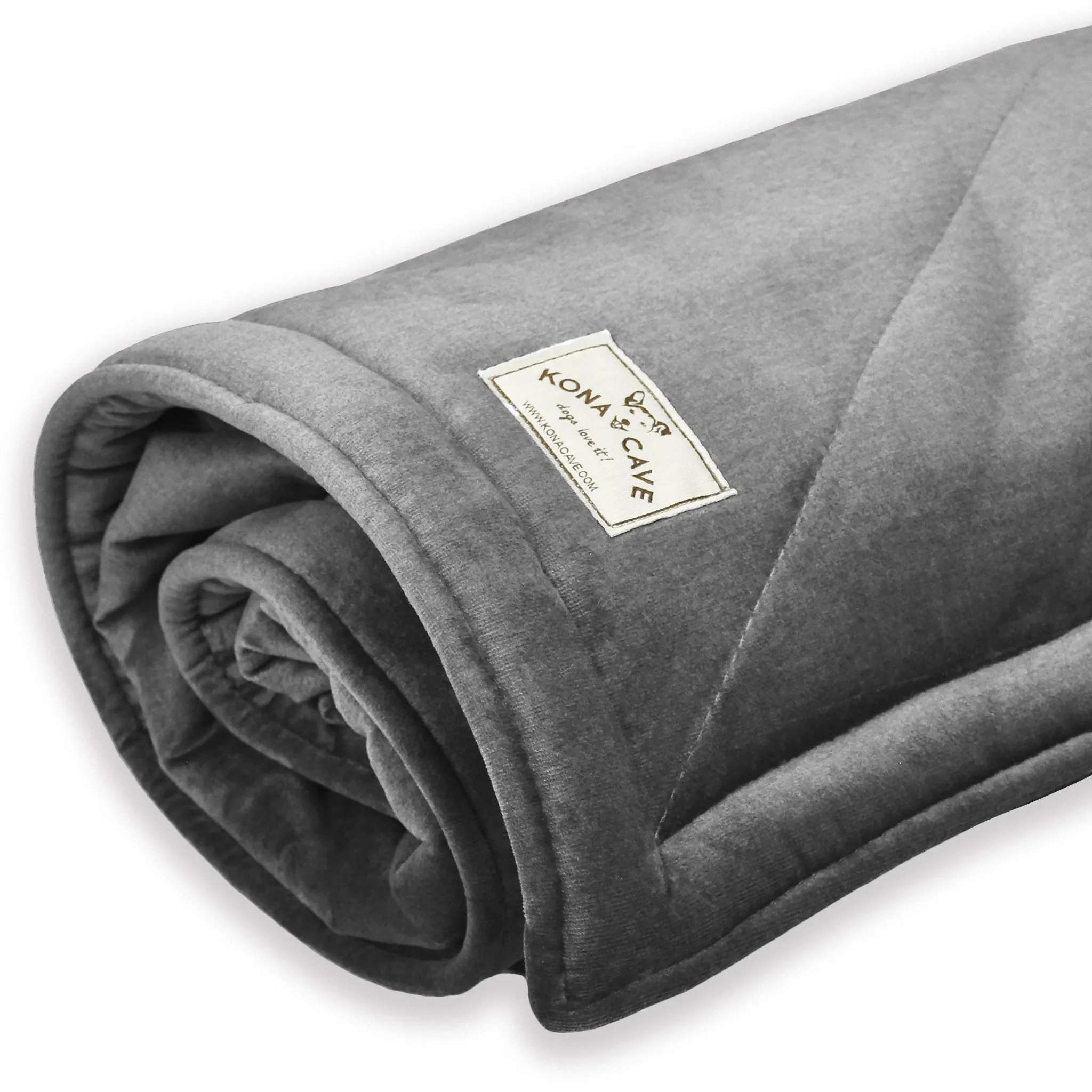 Luxury Weighted Pet Blanket - Graphite Grey Velvet with Faux Fur