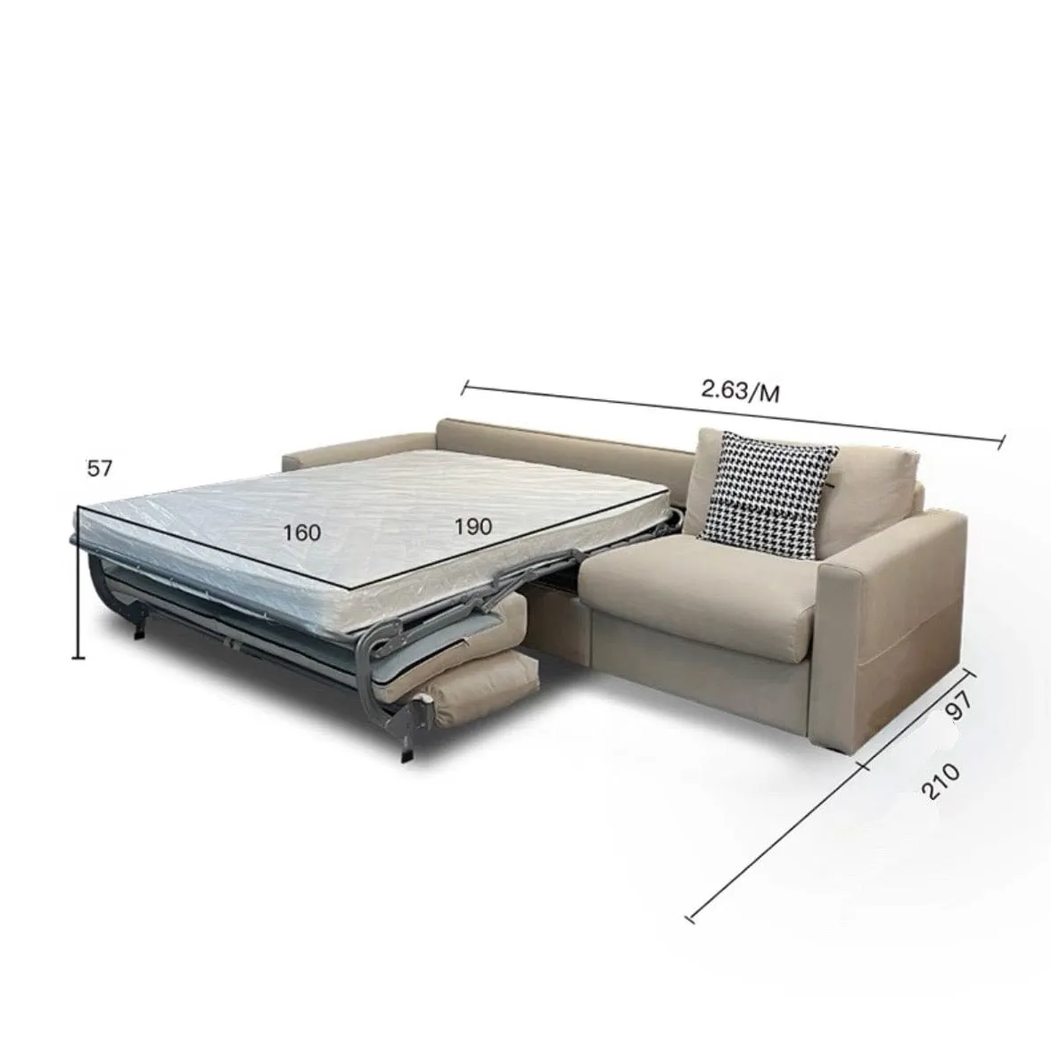 Mable Foldable Sofa Bed with Mattress