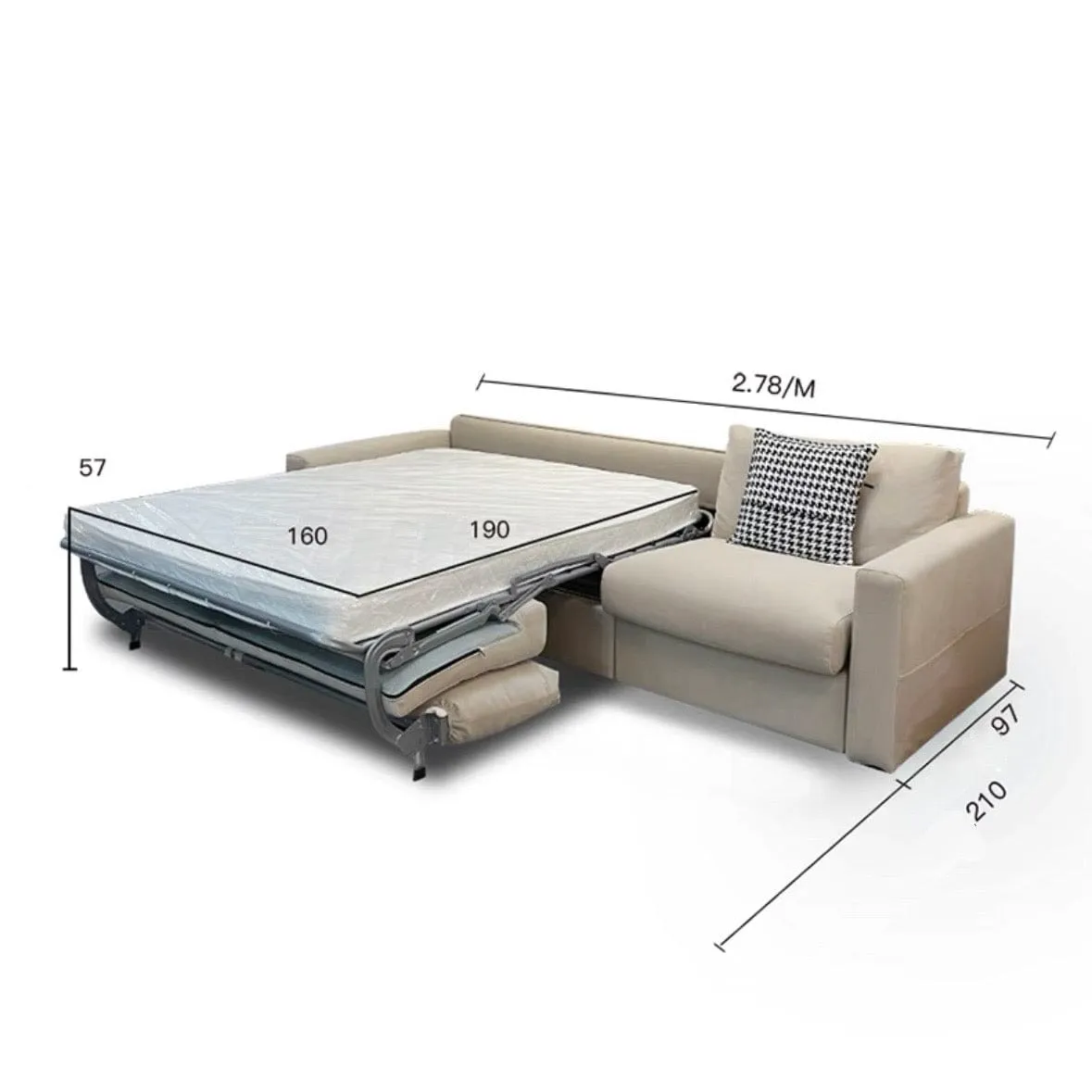 Mable Foldable Sofa Bed with Mattress