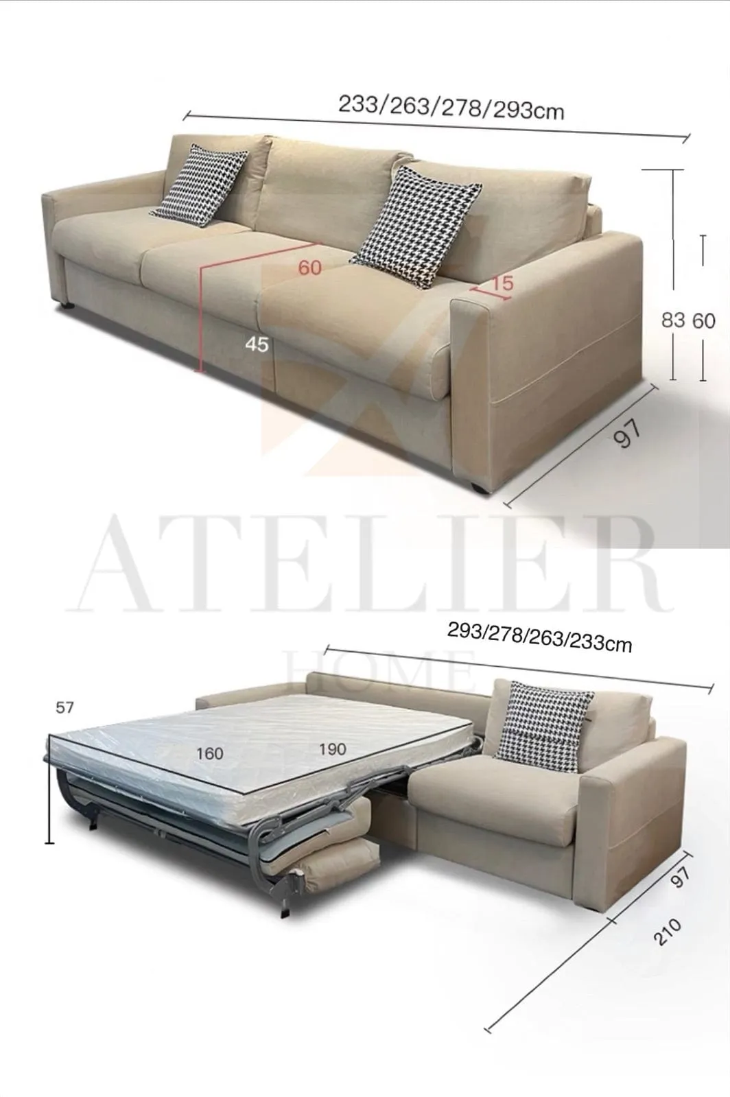 Mable Foldable Sofa Bed with Mattress