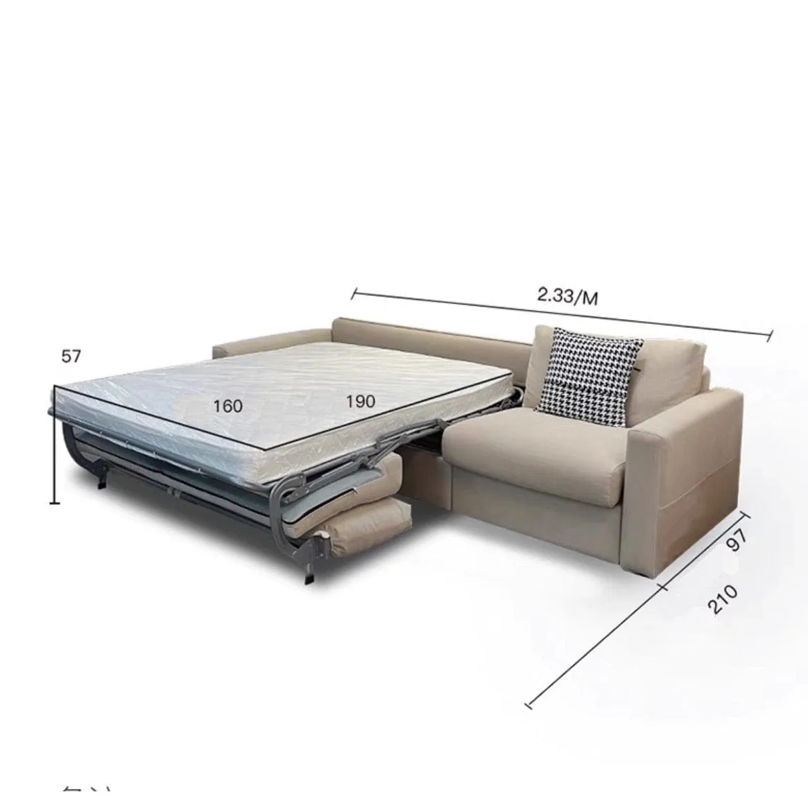 Mable Foldable Sofa Bed with Mattress