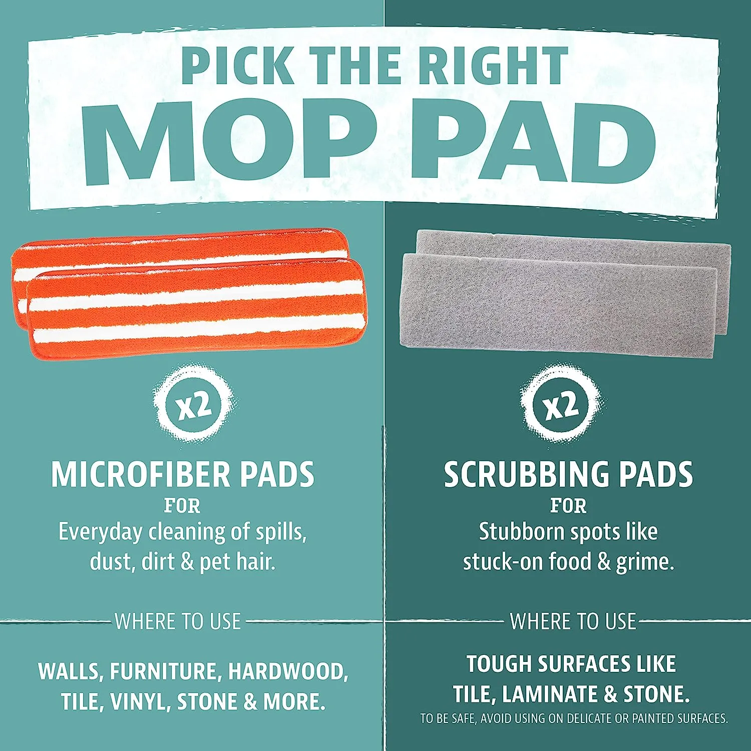 Microfiber Mop & Duster   Reusable Scrubber and Pads