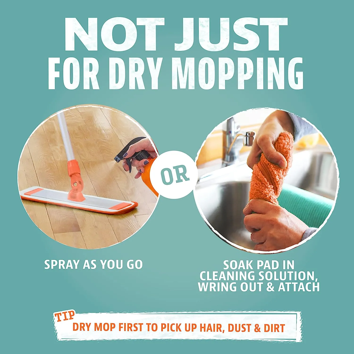 Microfiber Mop & Duster   Reusable Scrubber and Pads