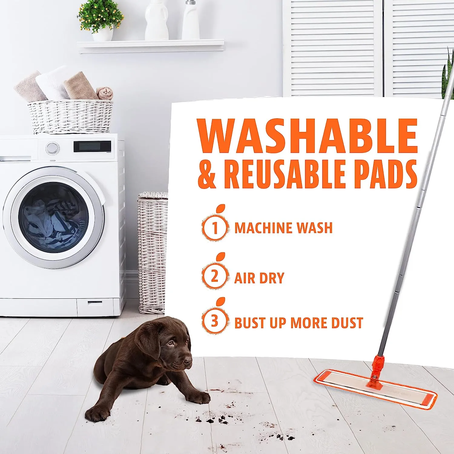 Microfiber Mop & Duster   Reusable Scrubber and Pads