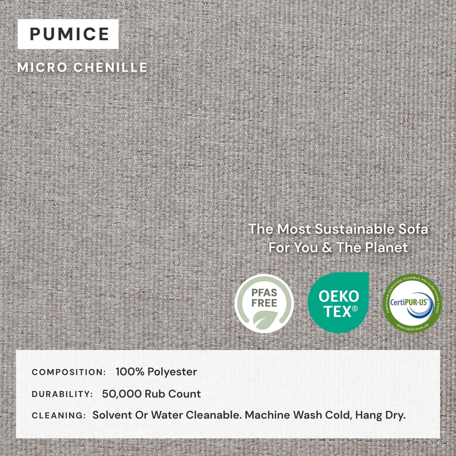 Modular Washable 3-Seater in Pumice | Deluxe  Seat | Cloud Pillow