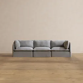 Modular Washable 3-Seater in Pumice | Deluxe  Seat | Cloud Pillow
