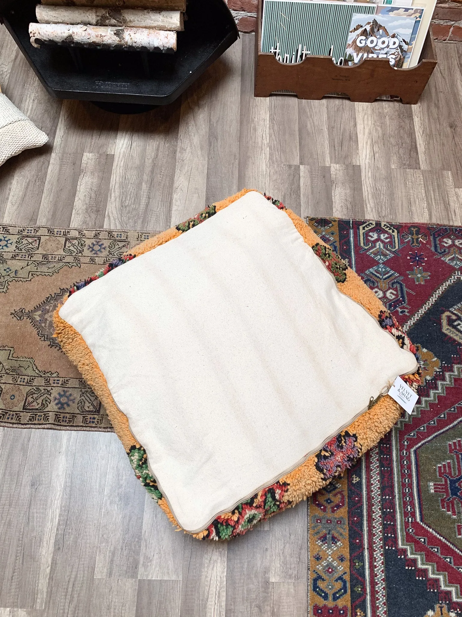 Moroccan Rug Floor Pouf / Pet Bed #362