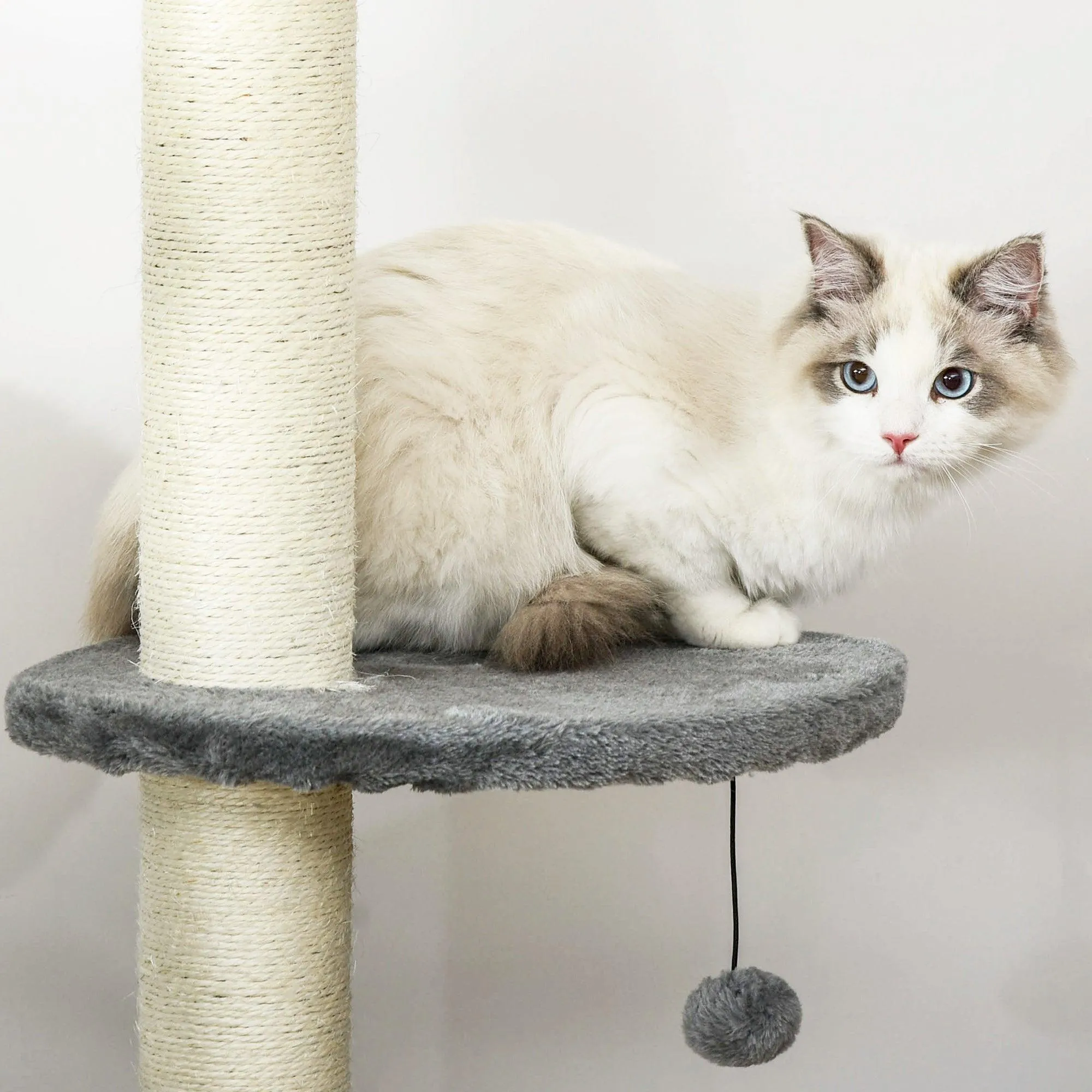 Multi-Layer Cat Tree Tower, 217cm - Light Grey