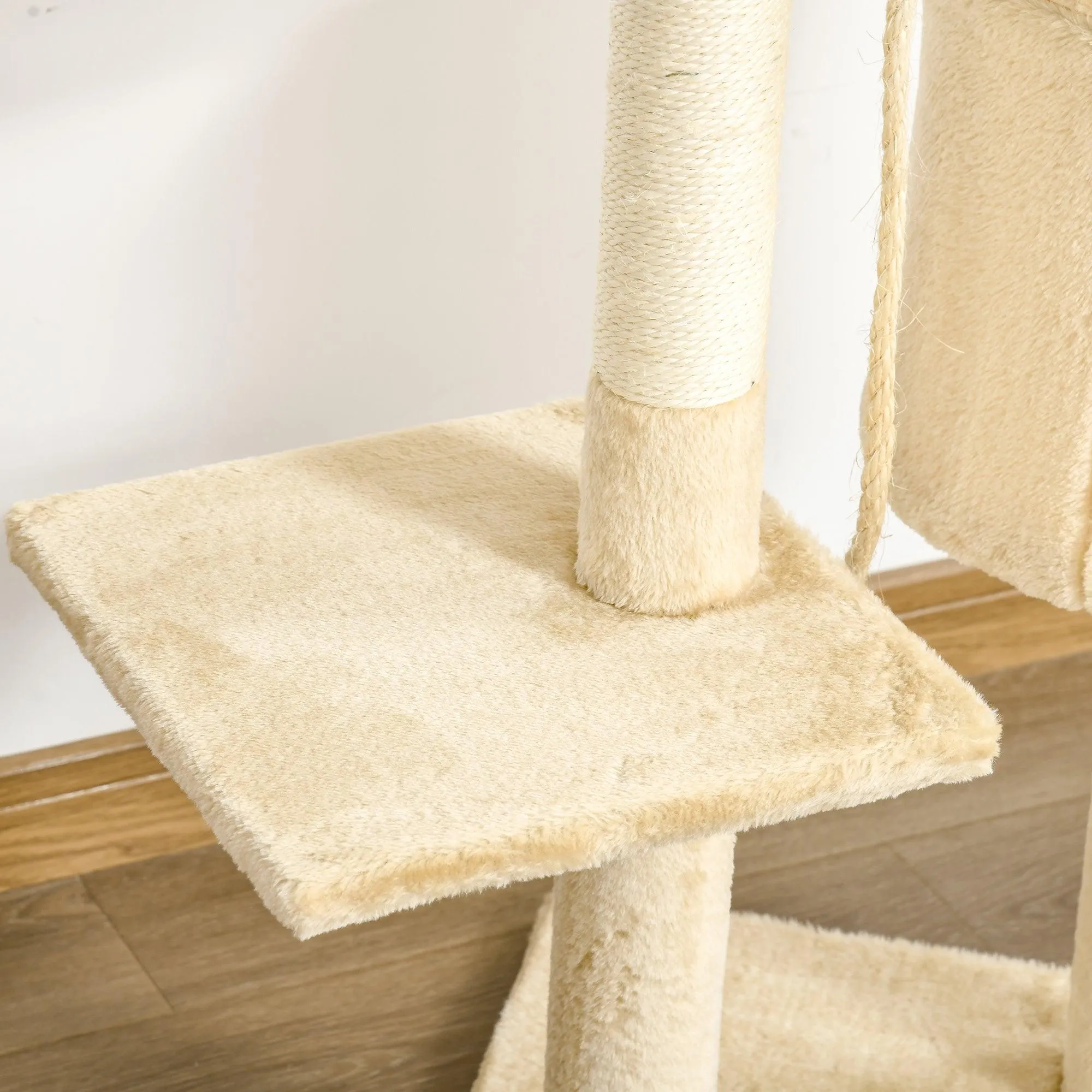 Multi-Level Cat Tree House, 114cm - Beige