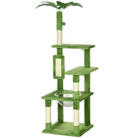 Multi-level Cat Tree Tower with Platforms, 142cm - Green
