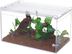 NANEEZOO Magnetic Acrylic Enclosure 10x6x6 Inch Tall Long Case Reptile Habitat Terrarium cage for Terrestrial Arboreal Tarantula Scorpion Sling Isopods Lizards Invertebrates Insect Mantis
