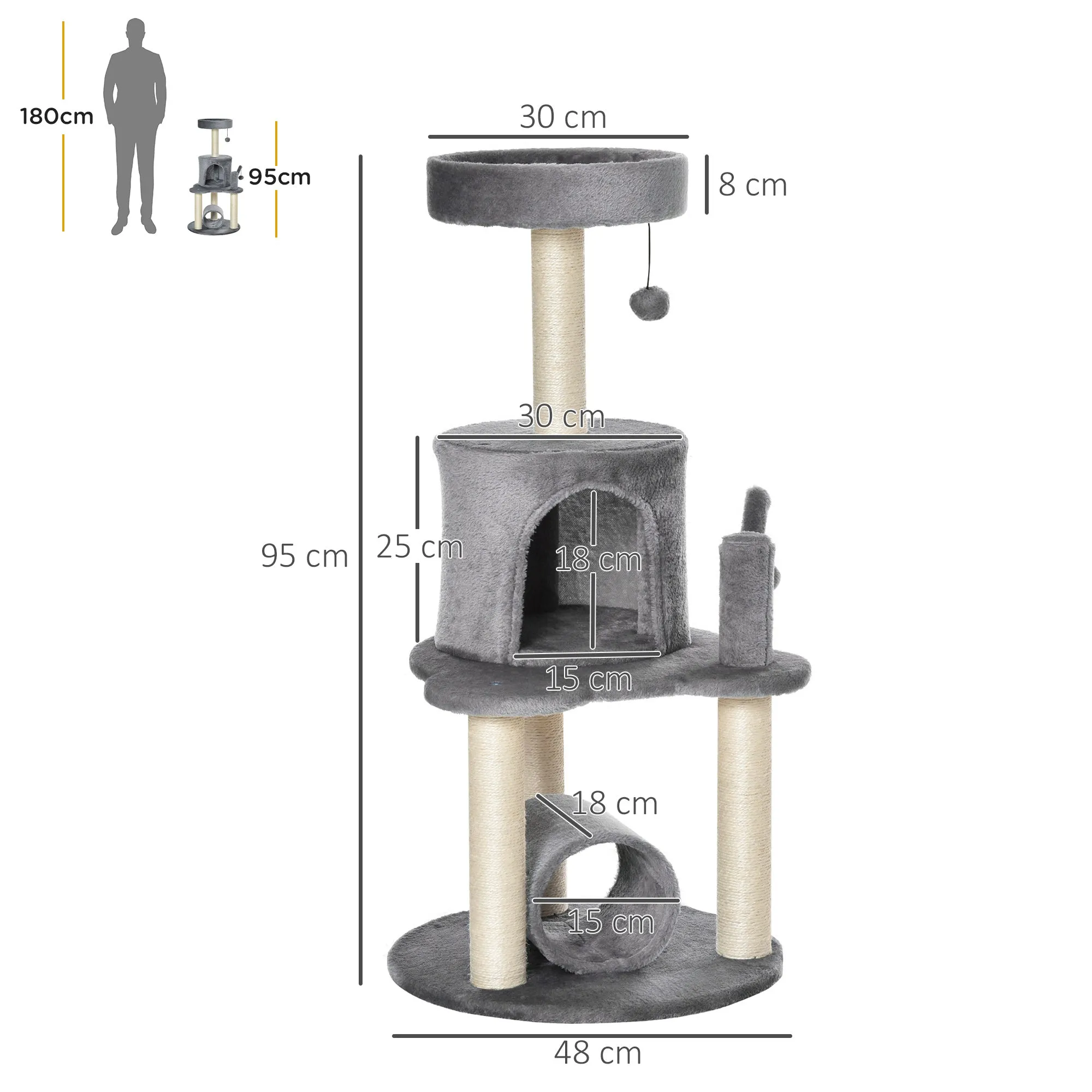 PawHut Cat Tree Tower Activity Center