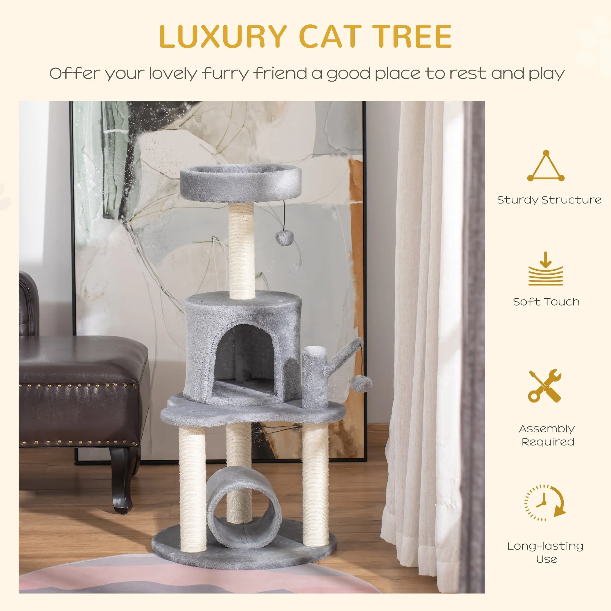 PawHut Cat Tree Tower Activity Center