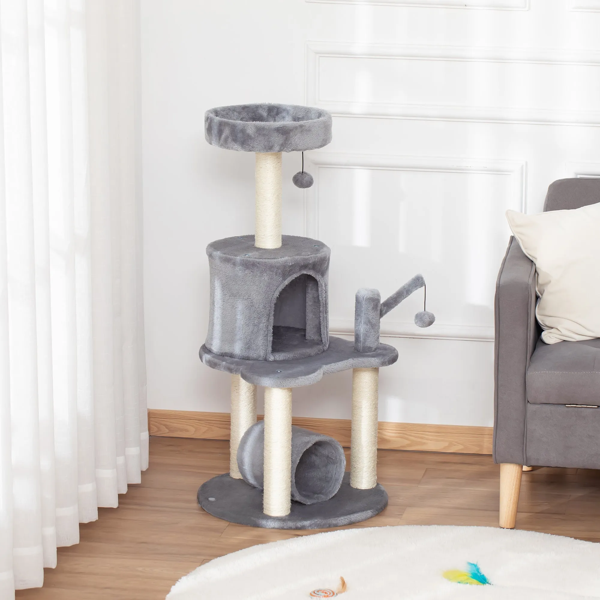 PawHut Cat Tree Tower Activity Center