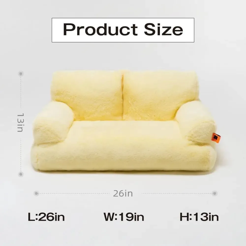 Pet Couch Bed 26×19×13 Inch Washable Cat Beds for Medium Small Dogs Cat up to 25 lbs Fluffy Cat Couch Black White