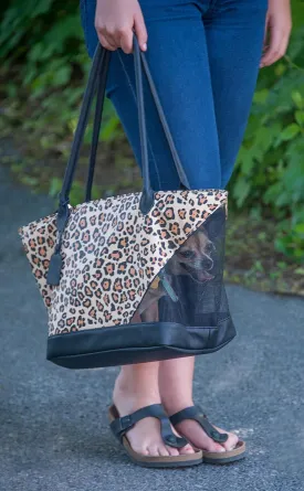 Pet Gear Tote/Sling Carrier for Cats/Dogs, Storage Pocket, Removable Washable Liner, Zippered Top and Mesh Windows, Cheetah