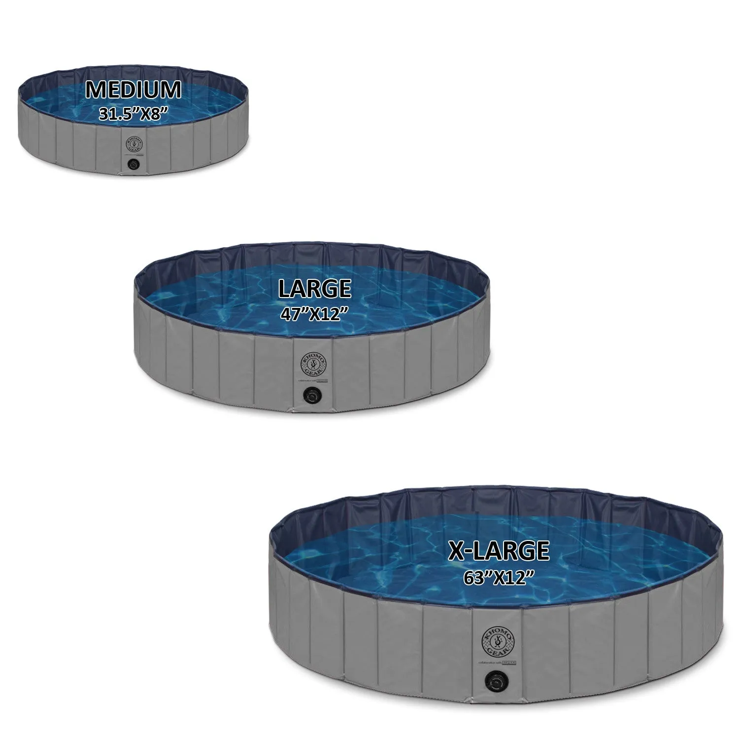 Pet Pool Outdoor Swimming Pool Bathing Tub Grey Size Large - Grey - Blue