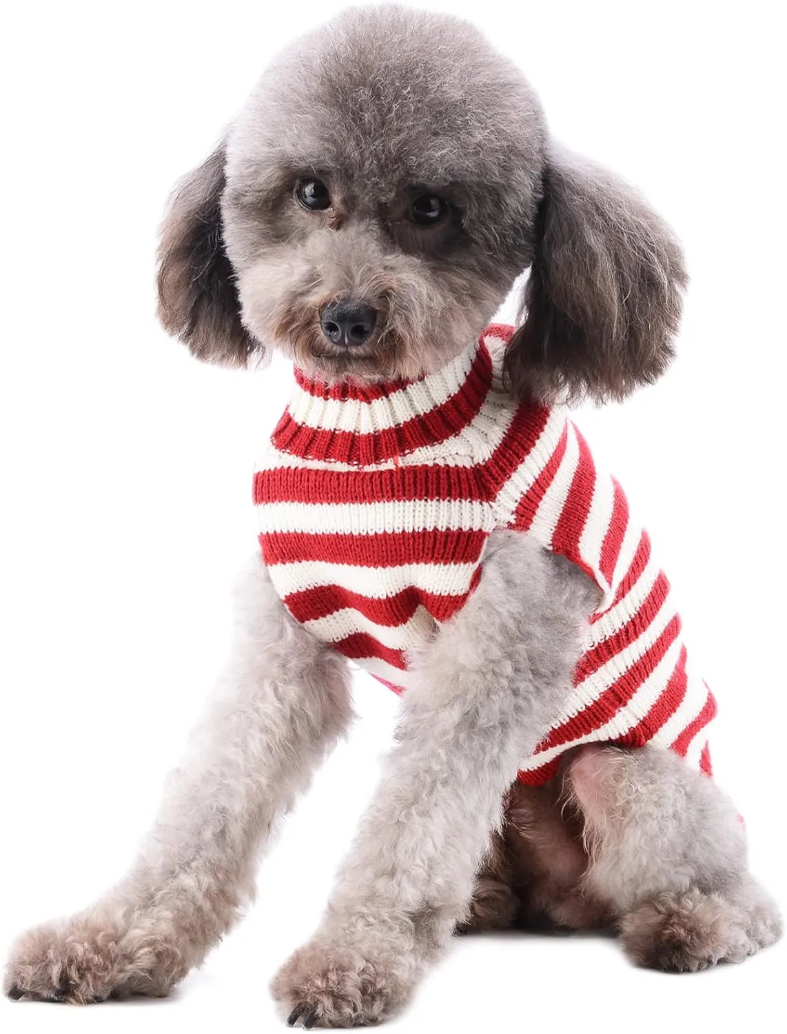 PETCARE Santa Funny Cute Red Striped Cat & Dog Sweater Vest - Small to XX-Large, Perfect for Fall, Winter & Xmas