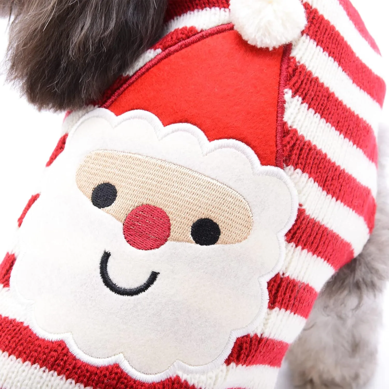 PETCARE Santa Funny Cute Red Striped Cat & Dog Sweater Vest - Small to XX-Large, Perfect for Fall, Winter & Xmas