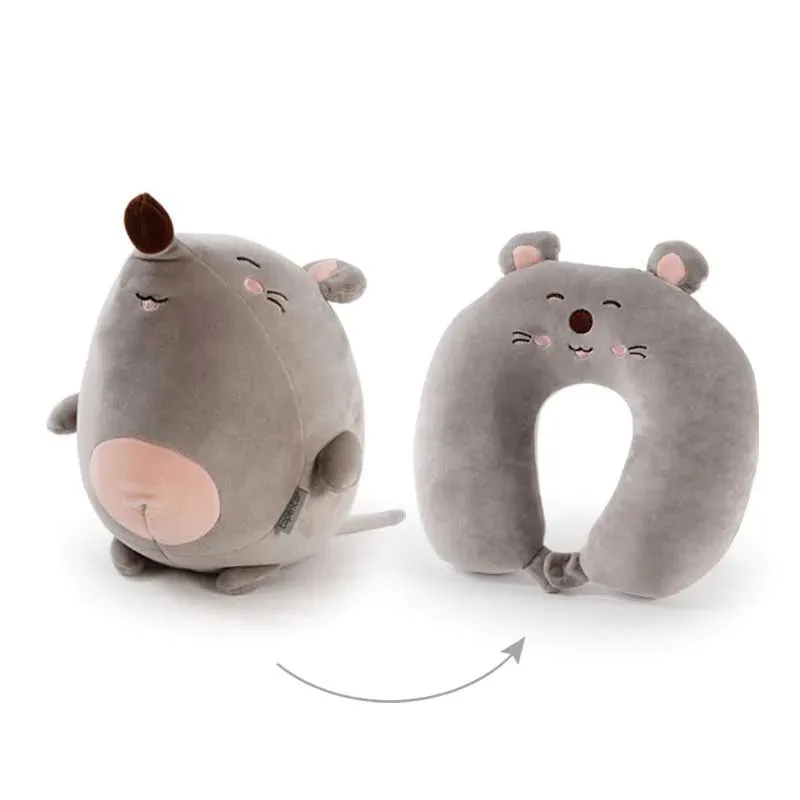 Pets 2-in-1 Kawaii Travel Neck Support Pillow & Plushies