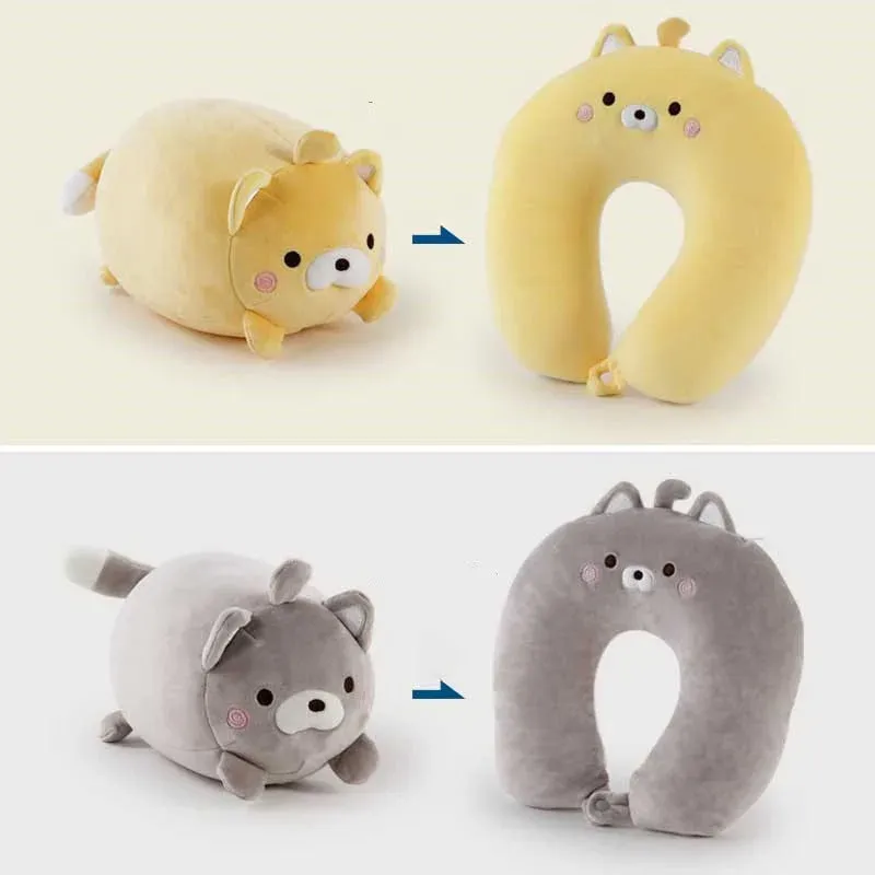 Pets 2-in-1 Kawaii Travel Neck Support Pillow & Plushies
