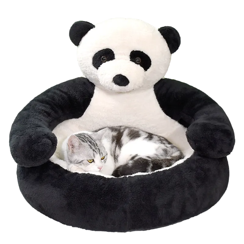"Huggable"  Pet Bed;   Ultra Soft  Plush Bear or Plush Panda   Warm Sleeping Bed Pet Products