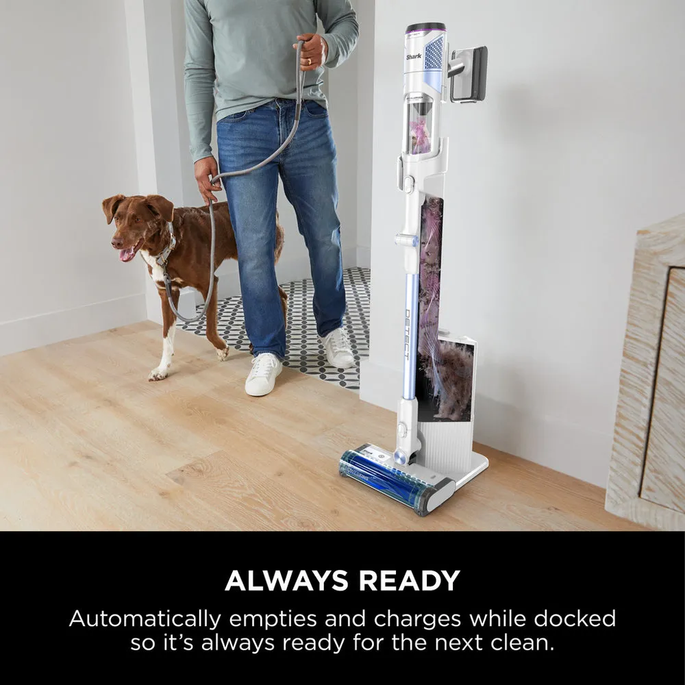 Shark IW4621UKT Detect Clean and Empty Cordless Pet Vacuum Cleaner up to 60 Minutes Run Time White