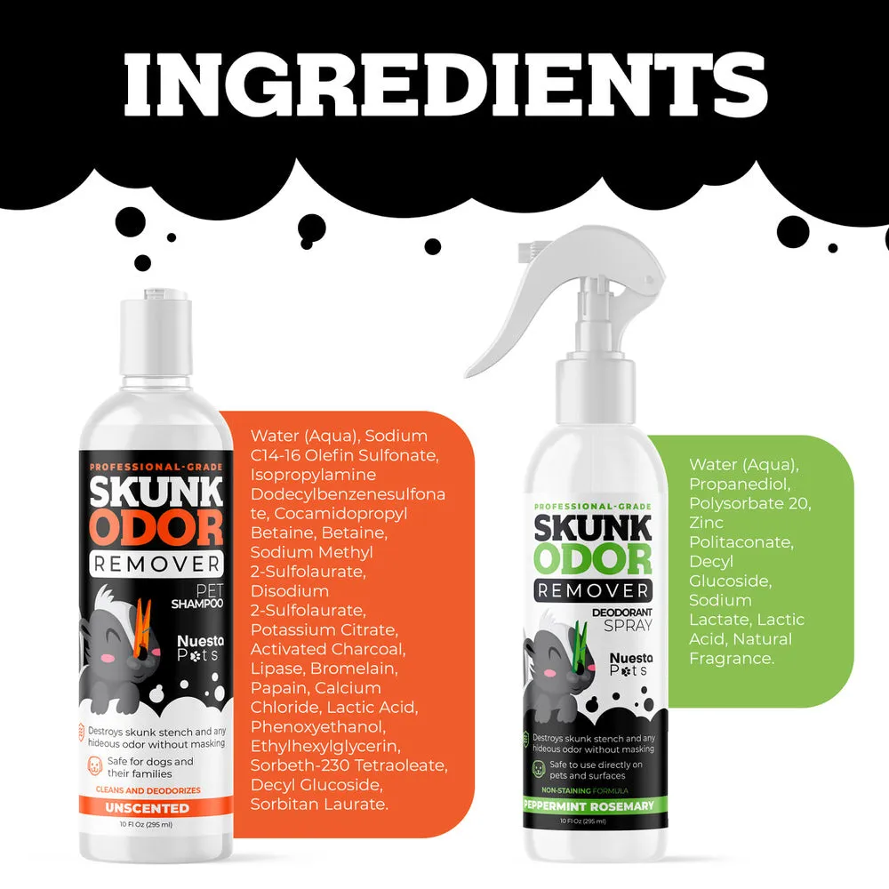 Skunk Odor Remover Shampoo & Spray System