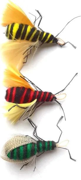 Teaser Wand with 3 Bee Cat Teasers Attachment Refills - Pink Wand
