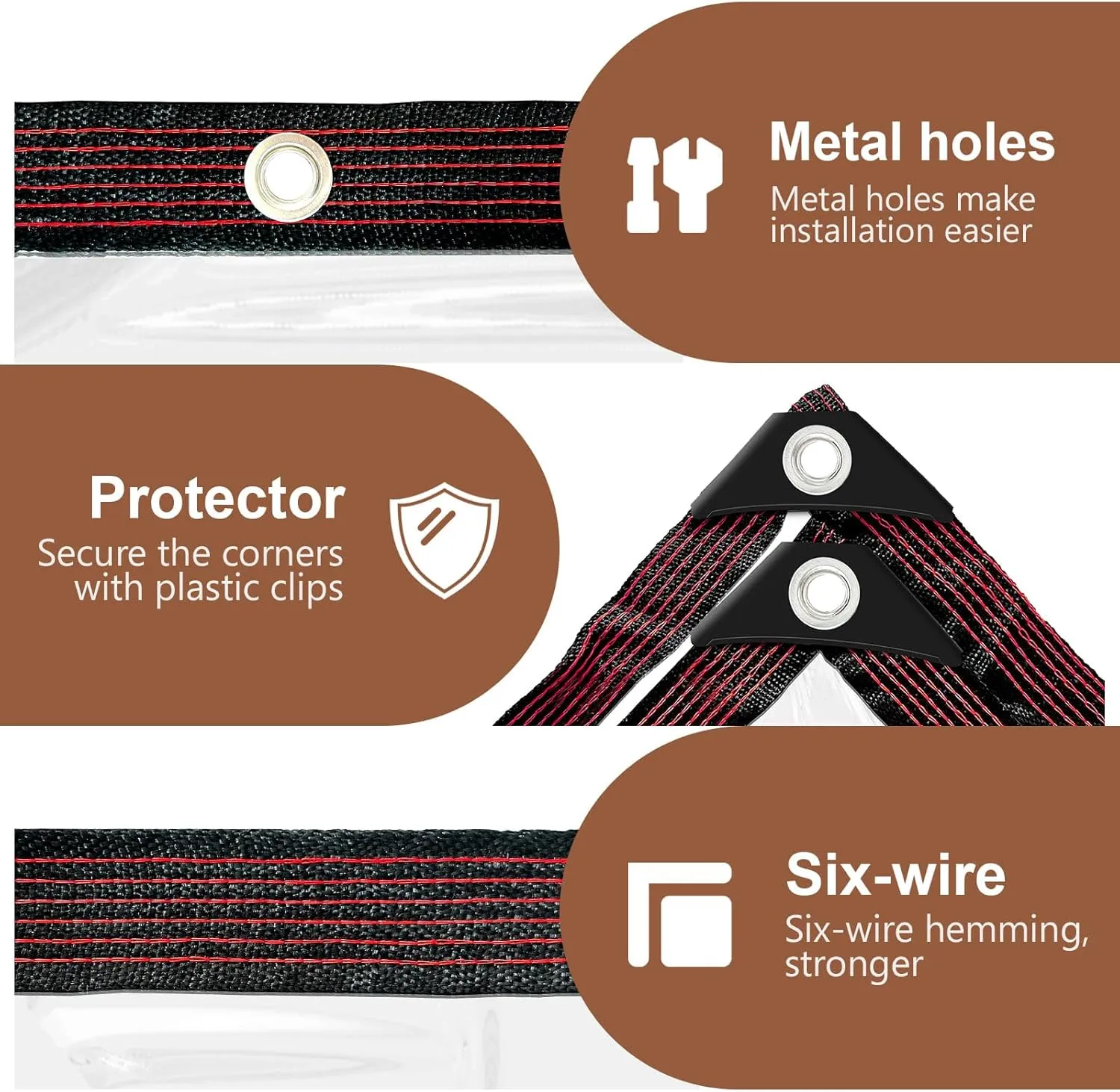 Waterproof Clear Tarp - with Grommets 6x8ft for Garden, Tarpaulin Transparent of Plant/Pool Rain Plastic Tarps, Dog Kennel Roof Canopy Outdoor
