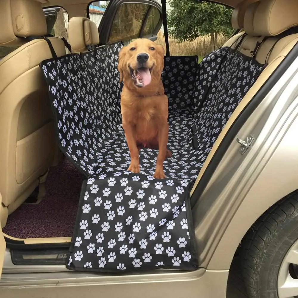 Waterproof Pet carriers Oxford Fabric Paw pattern Car Seat Covers