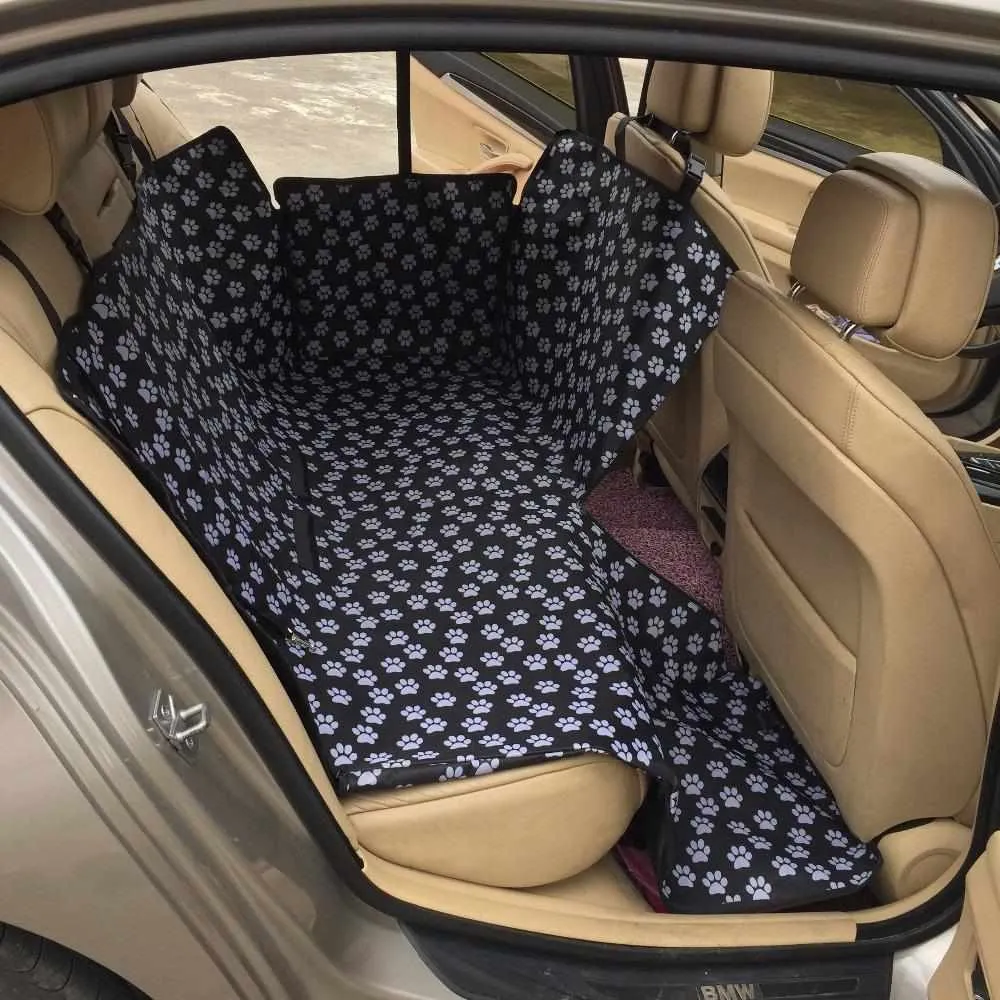 Waterproof Pet carriers Oxford Fabric Paw pattern Car Seat Covers